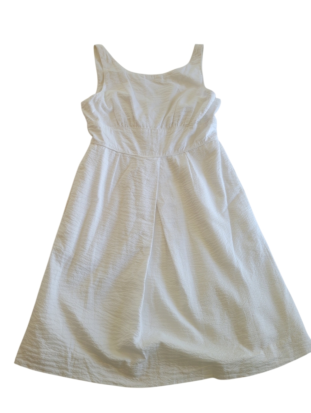 J. Crew white cotton seersucker dress 8p - Picture 3 of 12